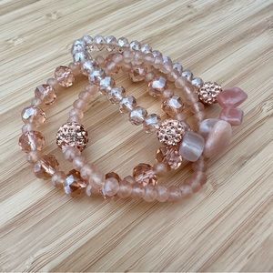 Pink Beaded Bracelet Stack